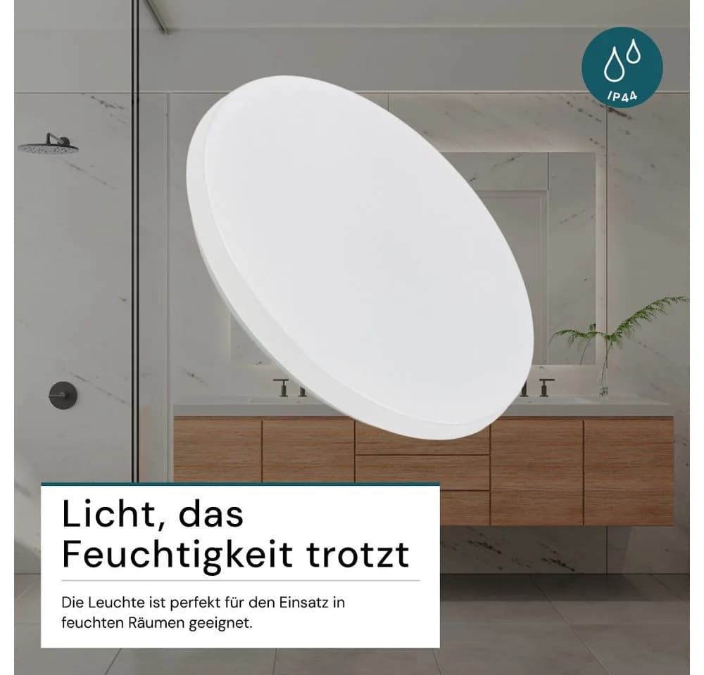 LUXULA LED Deckenleuchte 24W 4000K Neutralweiß IP44 Kunststoff - Bild 5