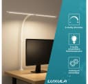 LUXULA LED Schreibtischlampe 80cm Dimmbar Doppelkopf Klemmleuchte Weiß Bild 1