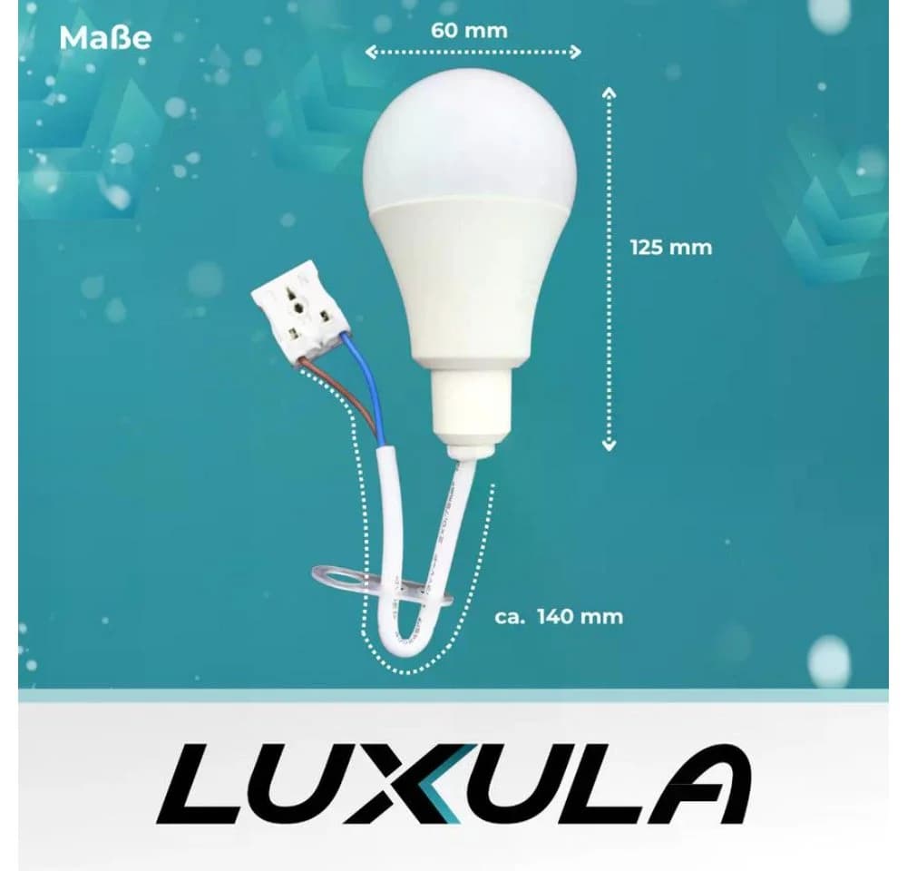 LUXULA LED-Renovierungslampe mit Klemme E27 4000K Weiß - Bild 5