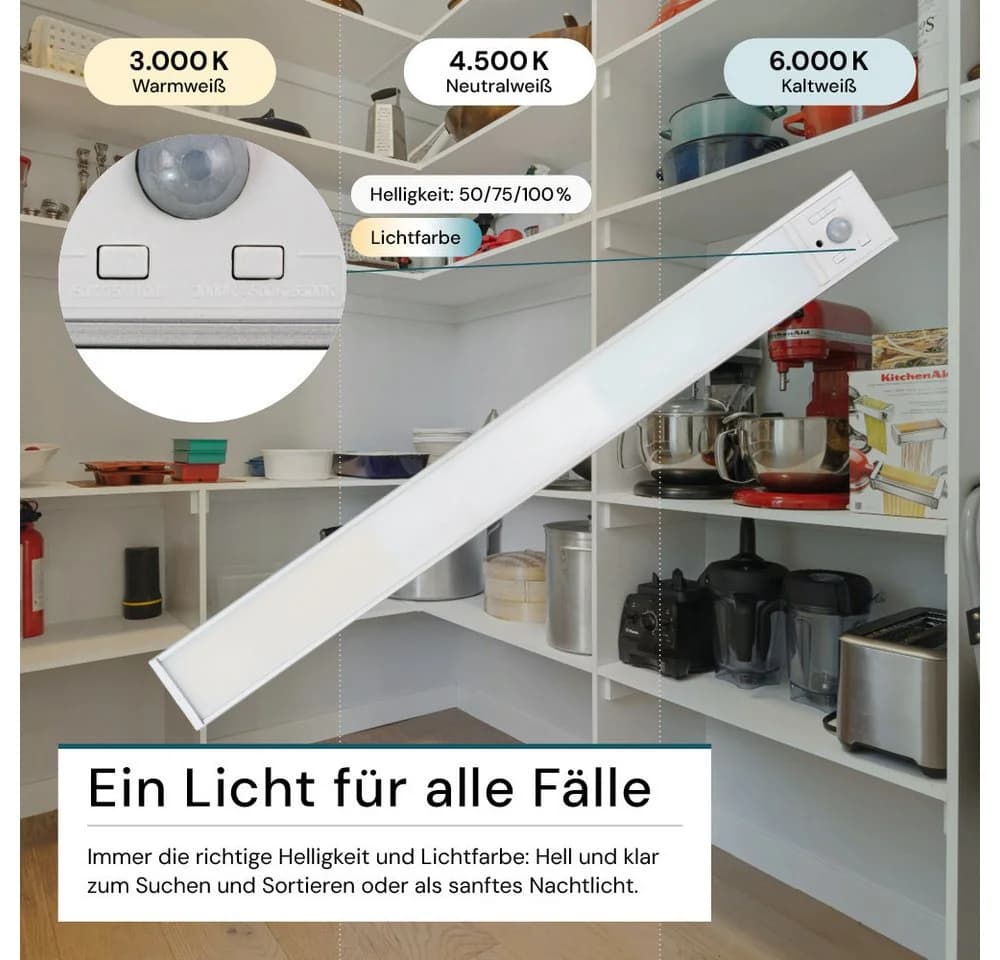 LUXULA LED Unterbauleuchte 60 cm Silber CCT dimmbar - Bild 4