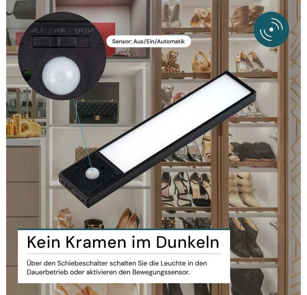 LUXULA LED Unterbauleuchte Schwarz mit Bewegungsmelder und CCT - Bild 3