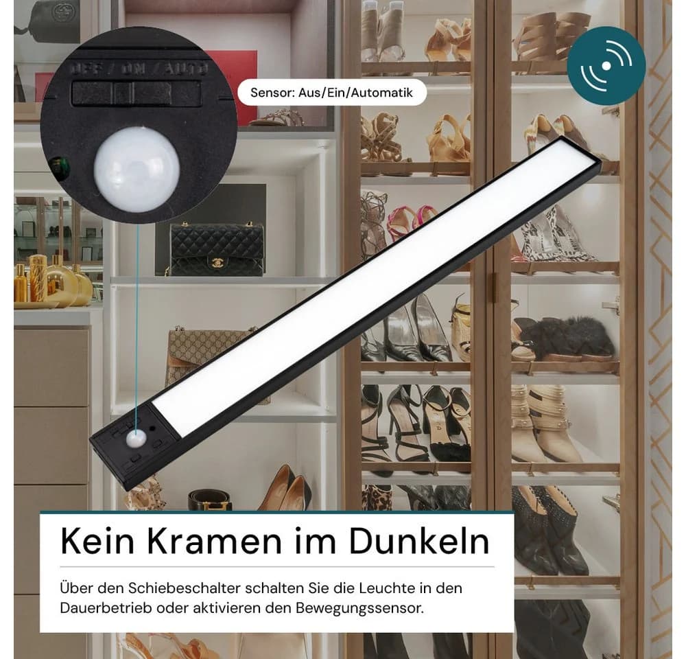 LUXULA LED Unterbauleuchte 40 cm Schwarz CCT einstellbar mit Bewegungsmelder - Bild 3