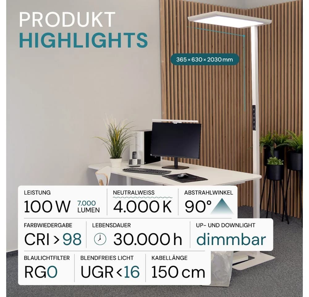 LUXULA LED Stehlampe Schwarz Dimmbar Up-Downlight