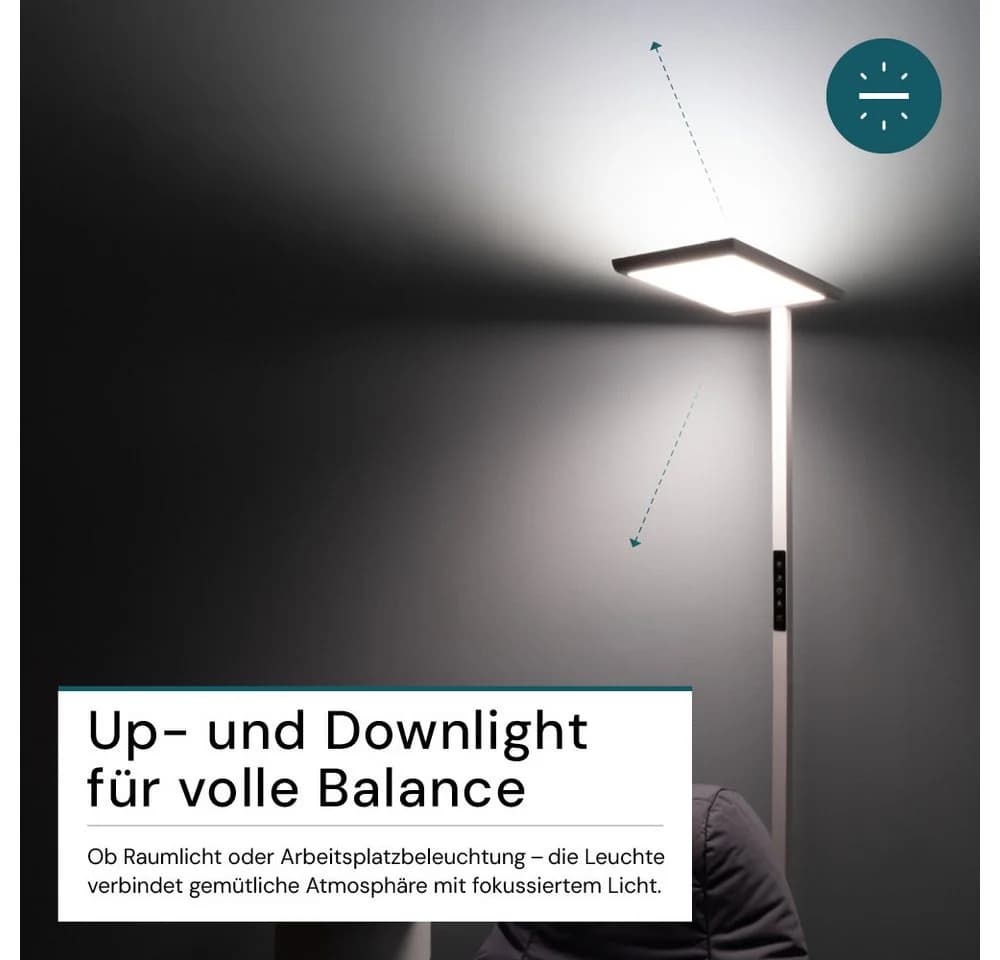 LUXULA LED Stehlampe Schwarz Dimmbar Up-Downlight - Bild 3