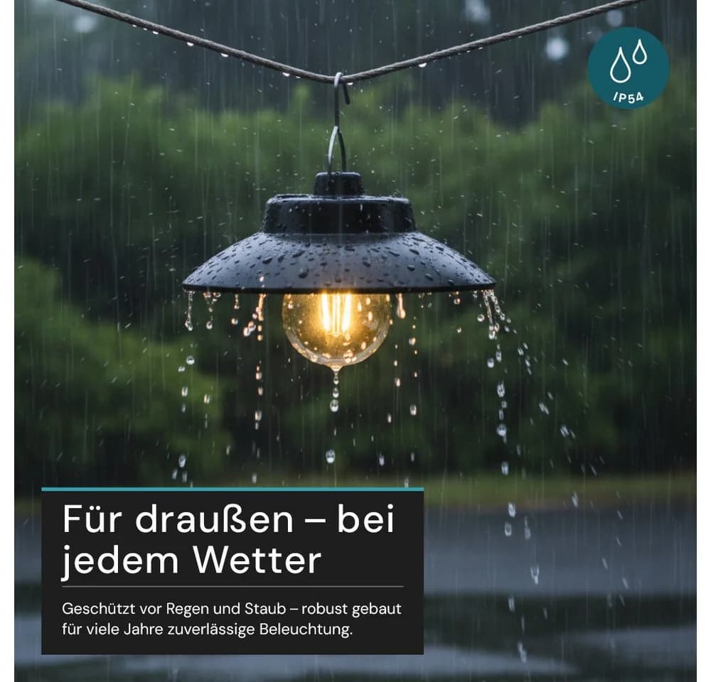 LUXULA LED Solarleuchte Campingleuchte Schwarz Dimmbar IP54 - Bild 5