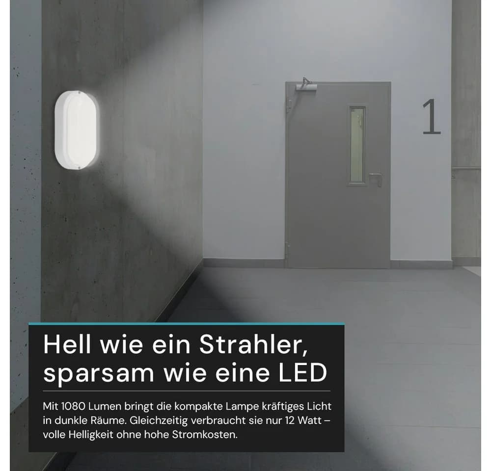 LUXULA LED Wandleuchte Oval Weiß CCT 3000K-6500K 12W - Bild 5