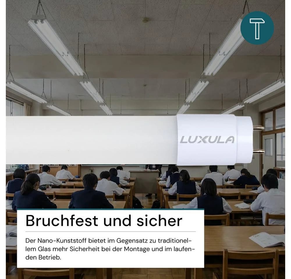 LUXULA LED-Röhre T8 150 cm 22 W 3000 K Warmweiß G13 - Bild 4