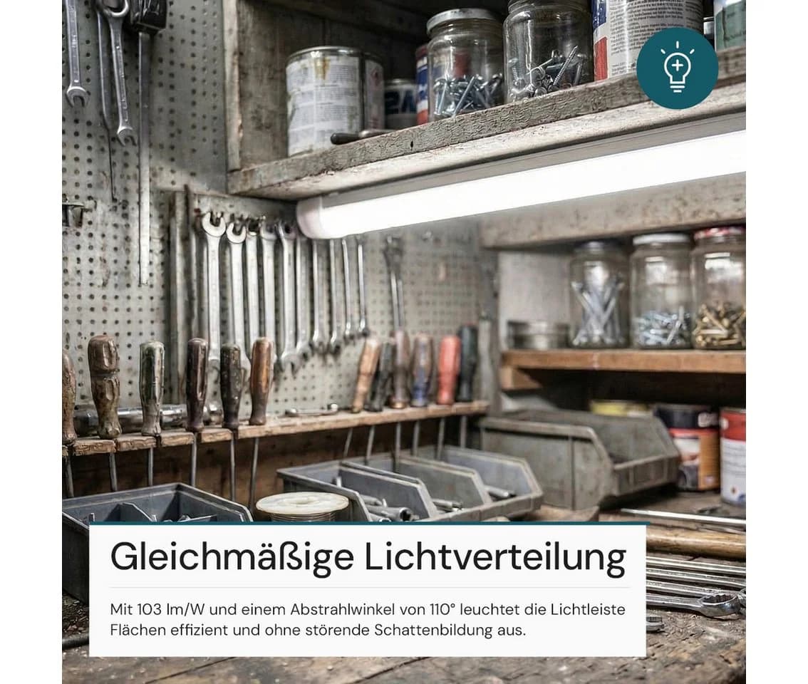 LUXULA LED Unterbauleuchte 120 cm CCT einstellbar Weiß - Bild 4