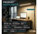 LUXULA LED Stehlampe 45 W 4000 K Neutralweiß Aluminium Touch-Dimmbar Bild 1