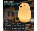 LUXULA LED Nachttischlampe Eisbär Weiß Silikon Dimmbar Akku Bild 1