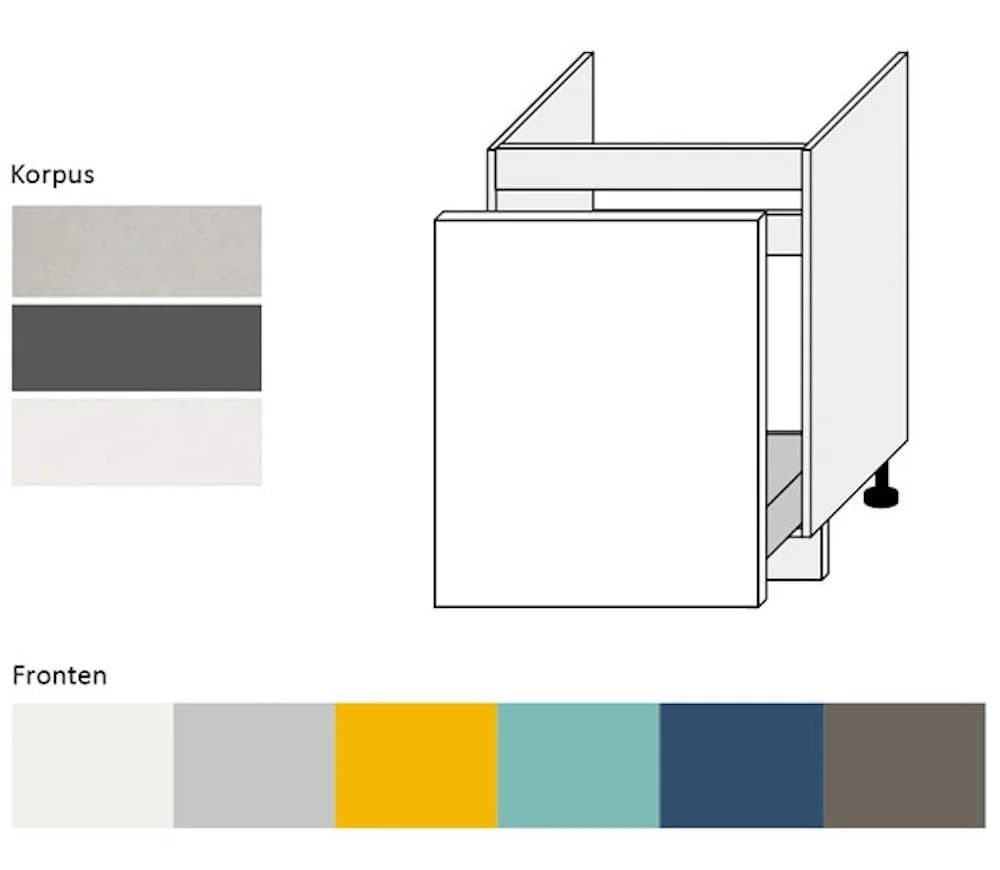 Feldmann-Wohnen Spülenunterschrank Napoli 60cm lichtgrün Hochglanz Soft-Close - Bild 3