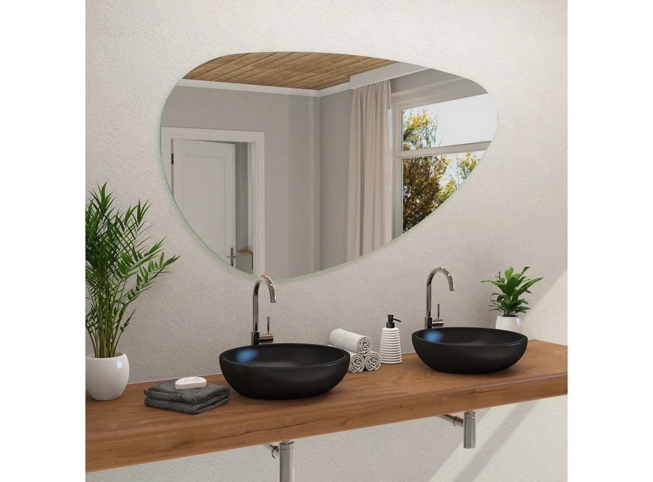 MySpiegel.de Wandspiegel Kungur Asymmetrisch Tropfenform Glas - Bild 3