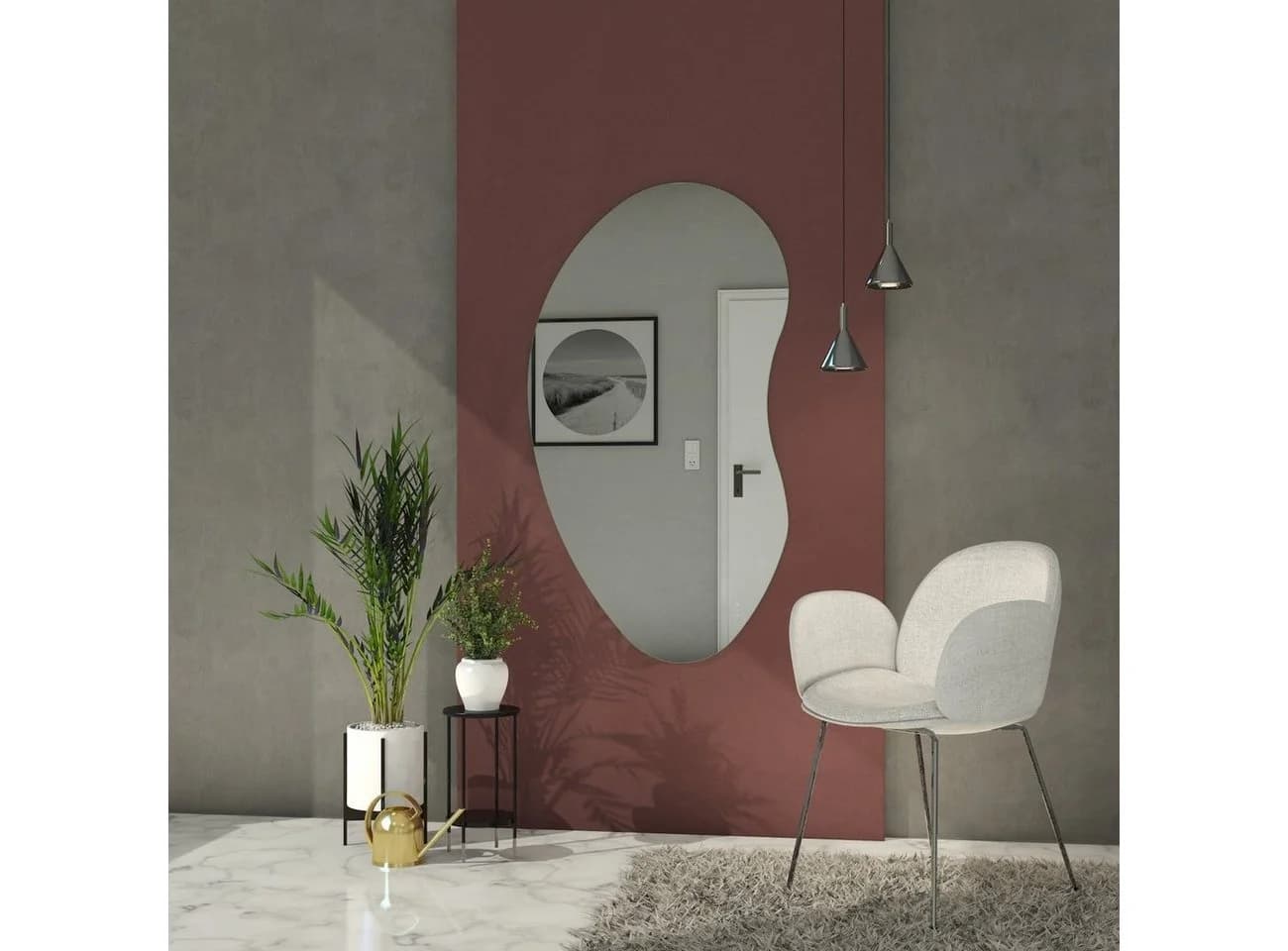 MySpiegel.de Wandspiegel Asymmetrisch Tropfenform Glas - Bild 3