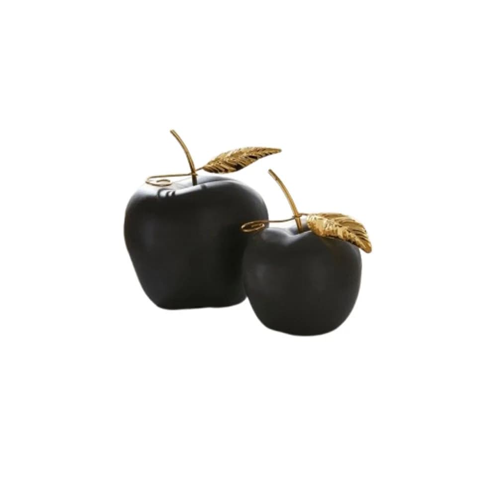 Home-trends24.de Dekofigur Apfel Schwarz Gold 2er Set - Bild 2