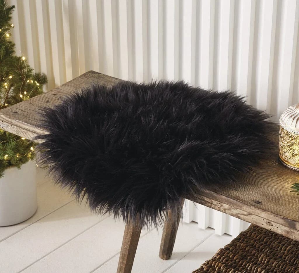 Home-trends24.de Sitzkissen Deokofell Schwarz Rund 40 cm