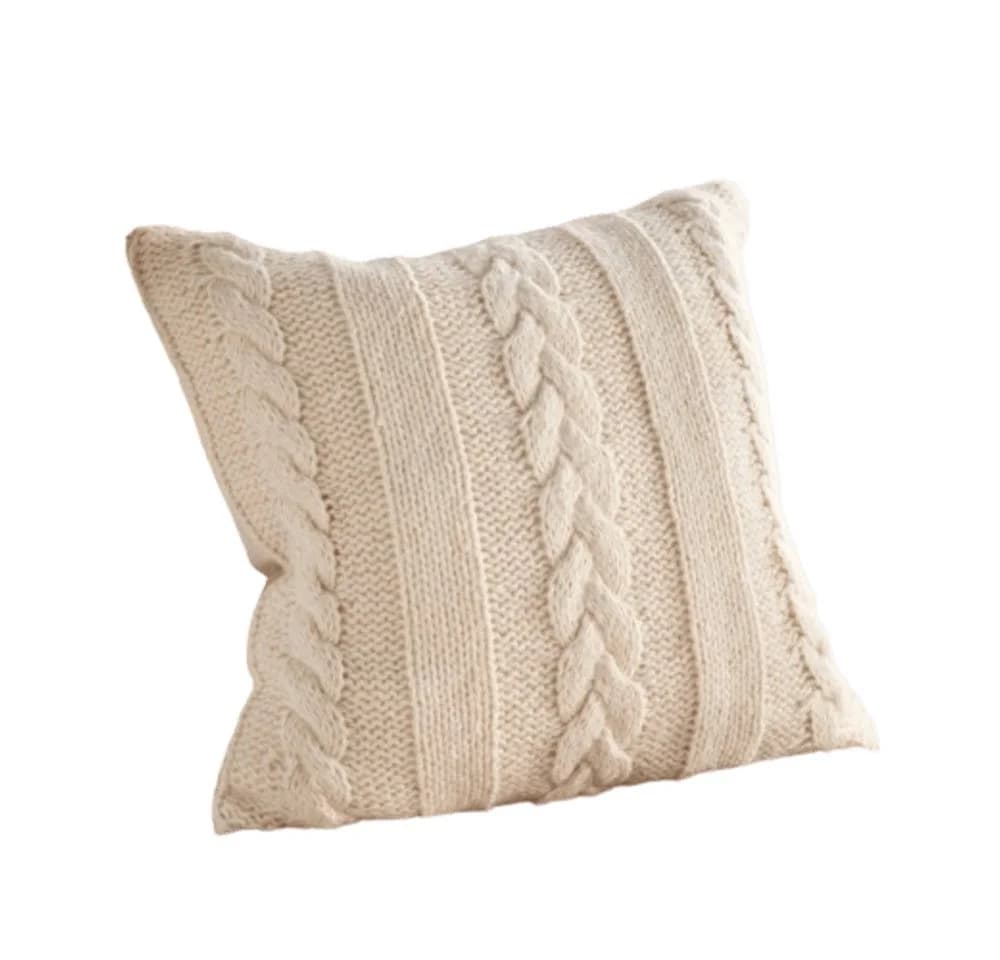 Home-trends24.de Kissenhülle Strickmuster Beige 45x45 cm - Bild 2