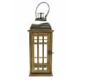 Home-trends24.de Holz-Kerzenlaterne mit Glas und Ledergriff Bild 4