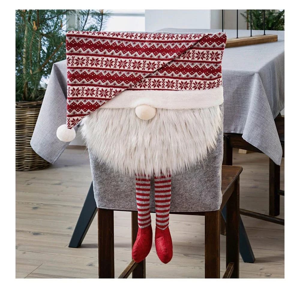 Home-trends24.de Stuhlhusse Wichtel Rot Weihnachtsdeko