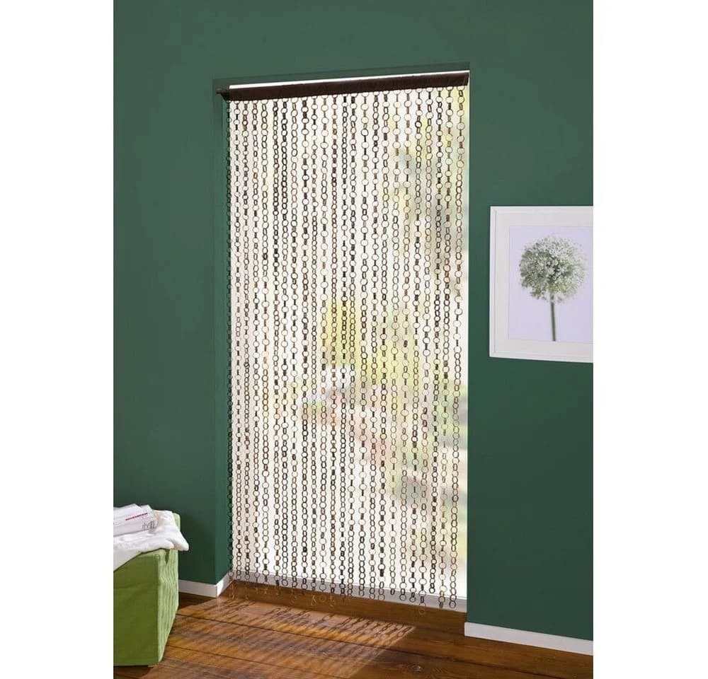 Home-trends24.de Bambus Türvorhang Halbtransparent Braun Stangendurchzug
