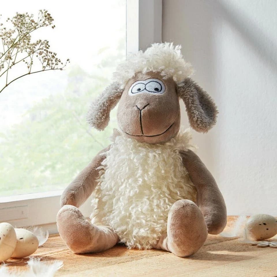 Home-trends24.de Türstopper Schaf Weiß Flauschig Klemmschutz