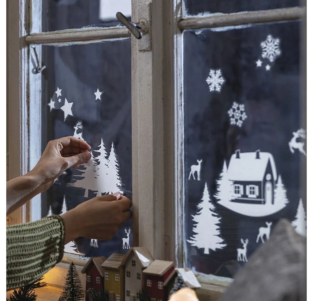 Home-trends24.de Fenstersticker Weihnachten Winter Kinder Deko Fensterdeko Weiß - Bild 2