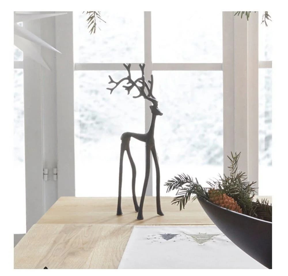 Home-trends24.de Dekofigur Hirsch Schwarz Metall - Bild 3