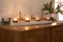 Home-Trends24 Adventskranz Rostdesign Holzsockel 4 Glas-Windlichter Bild 3