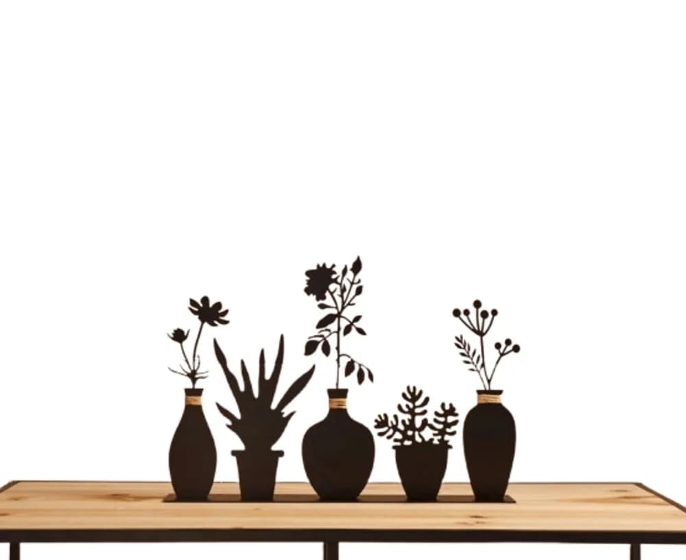 Home-trends24.de Metall Deko-Board mit Vasen Silhouette Schwarz - Bild 2