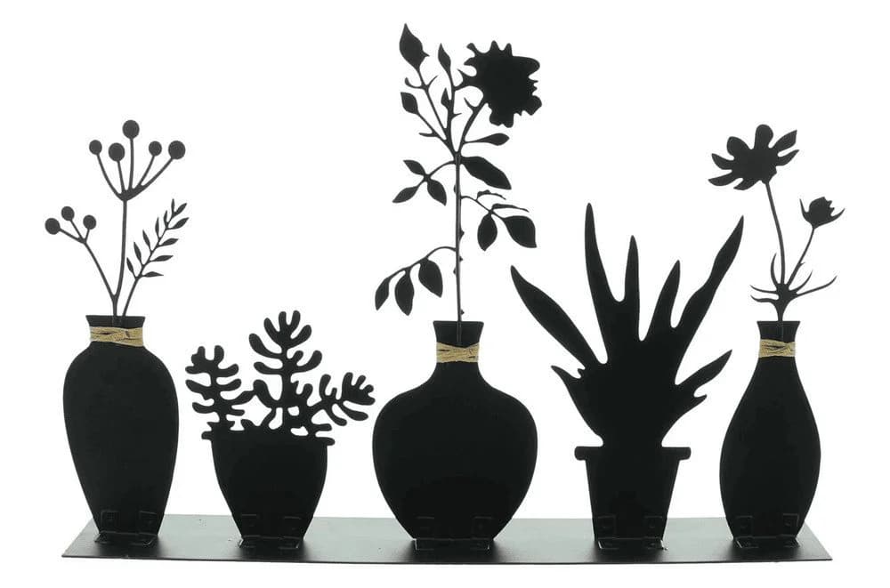 Home-trends24.de Metall Deko-Board mit Vasen Silhouette Schwarz - Bild 3