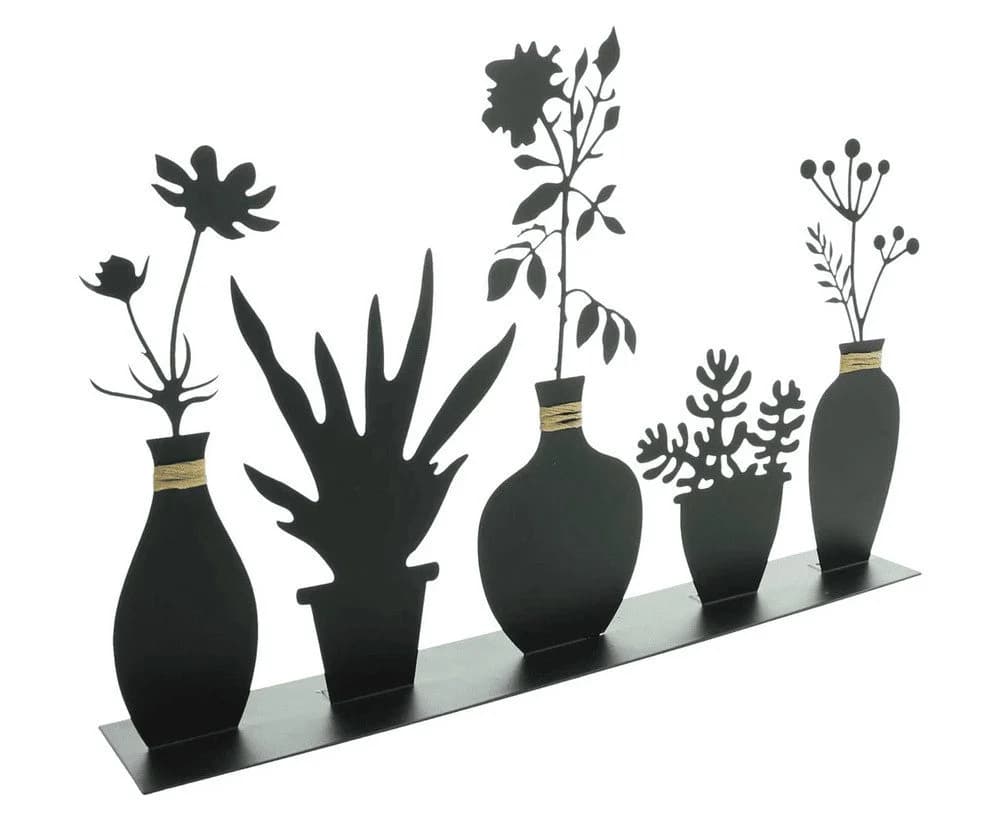 Home-trends24.de Metall Deko-Board mit Vasen Silhouette Schwarz - Bild 4