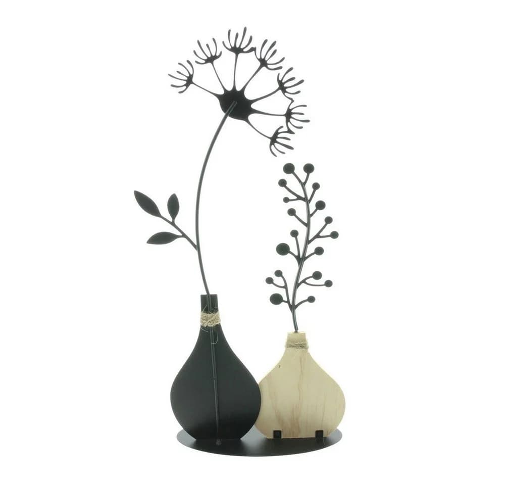 Home-trends24.de Dekofigur Vase Metalldeko Skulptur Schwarz - Bild 3