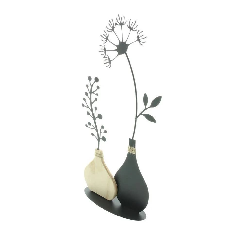 Home-trends24.de Dekofigur Vase Metalldeko Skulptur Schwarz - Bild 4