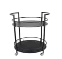 Servierwagen Barwagen Beistelltisch Metall Schwarz mit Flaschenhalter Bild 4