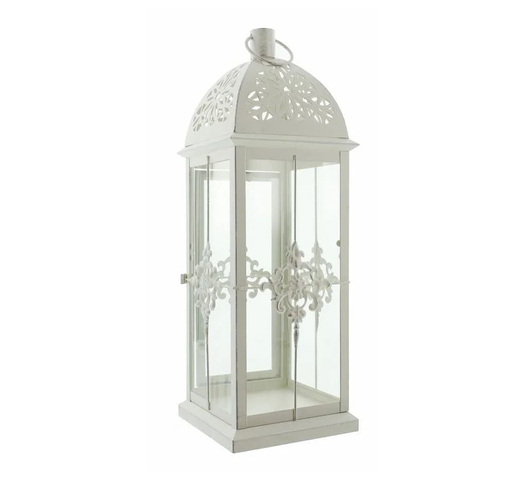 Home-trends24.de Kerzenlaterne Barock Weiß Metall Windlicht - Bild 4
