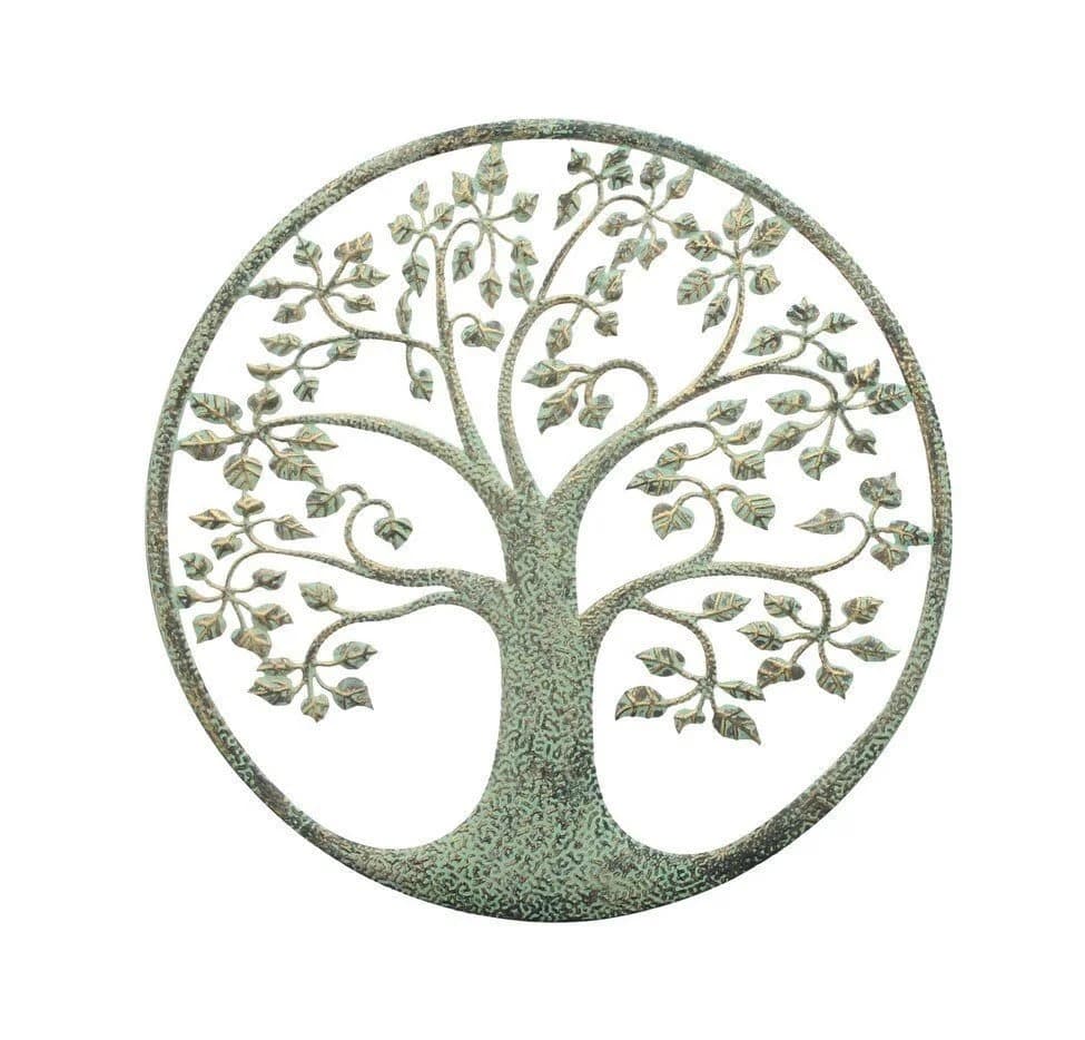 Home-trends24.de Metallbild Lebensbaum Mintgrün Kupferpatina Wanddeko - Bild 2