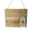 Home-trends24.de Wanddeko Schild Holz Braun mit Glasvase Bild 3