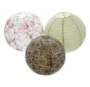 Home-trends24.de Lampion 3er Set Papier Florales Muster Braun/Rosa/Creme Bild 2