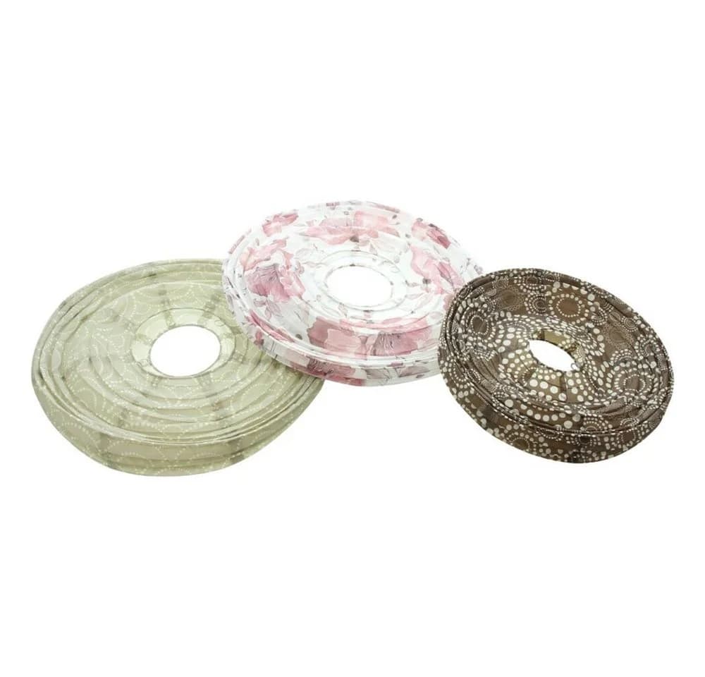 Home-trends24.de Lampion 3er Set Papier Florales Muster Braun/Rosa/Creme - Bild 4