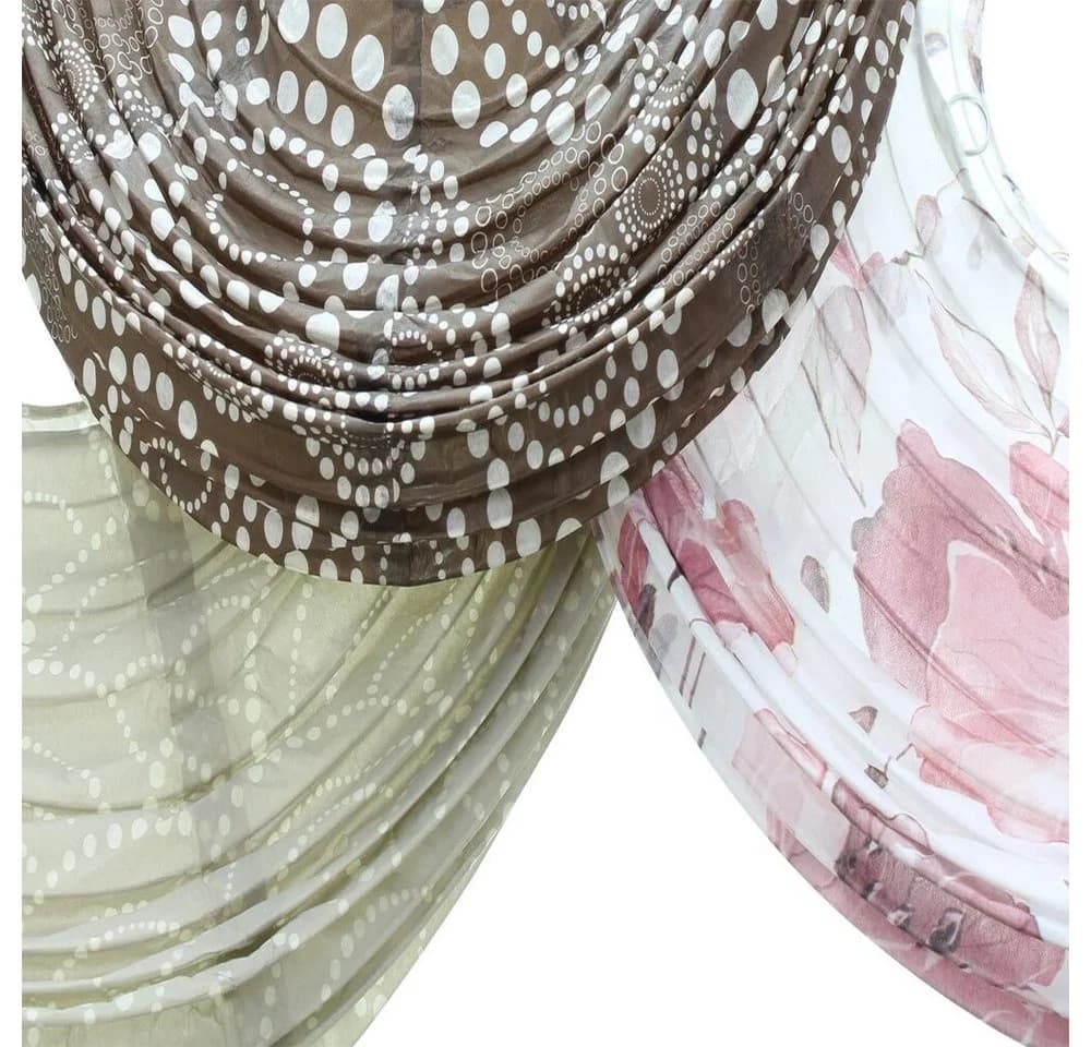 Home-trends24.de Lampion 3er Set Papier Florales Muster Braun/Rosa/Creme - Bild 5