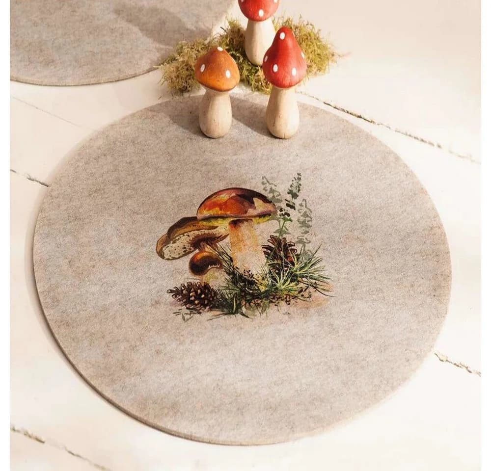 Home-trends24.de Platzset Pilz Beige Filz 2er Set - Bild 3