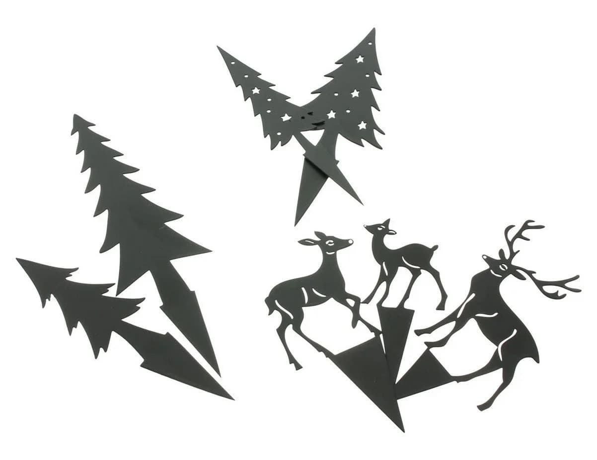 Home-trends24.de Dekofigur Hirsch Reh Rentier Figur 7er Set Metall Weihnachten - Bild 3