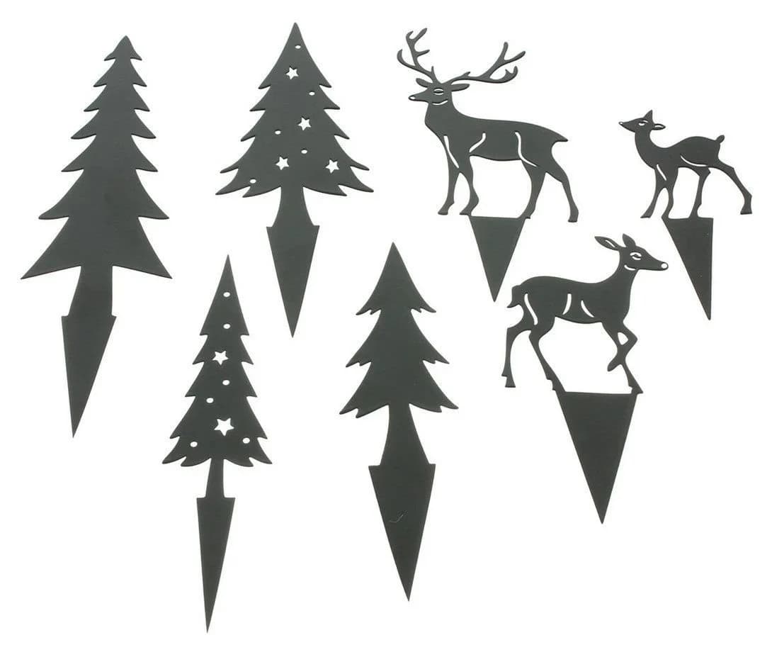 Home-trends24.de Dekofigur Hirsch Reh Rentier Figur 7er Set Metall Weihnachten - Bild 4