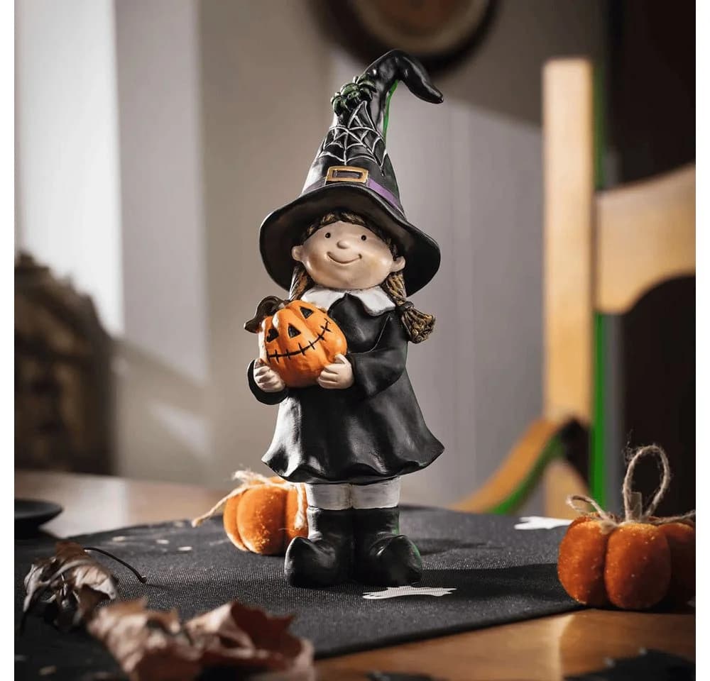 Home-trends24.de Dekofigur Hexe Halloween Kürbis 27 cm
