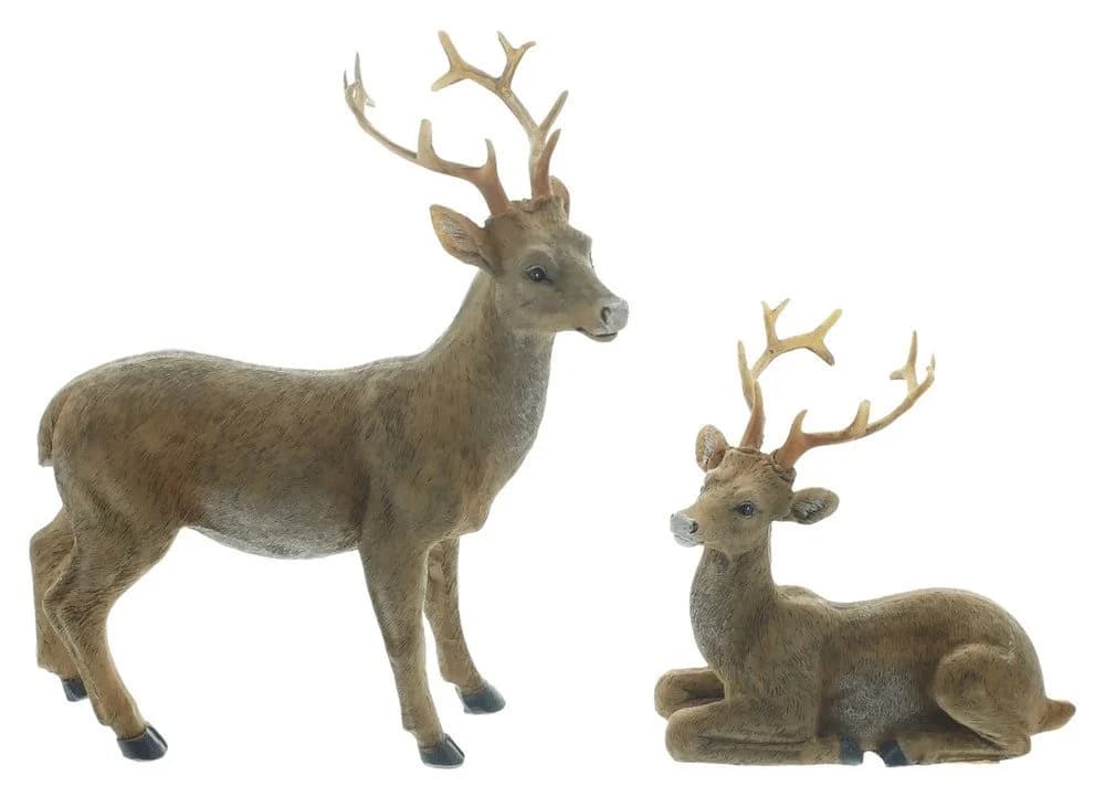Home-trends24.de Hirsch-Figur Paar Dekofigur Weihnachten Winter Polyresin - Bild 2