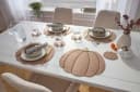 Home-trends24.de Platzset Kürbis Filz Herbst Deko 8tlg. Beige/Gold Bild 1