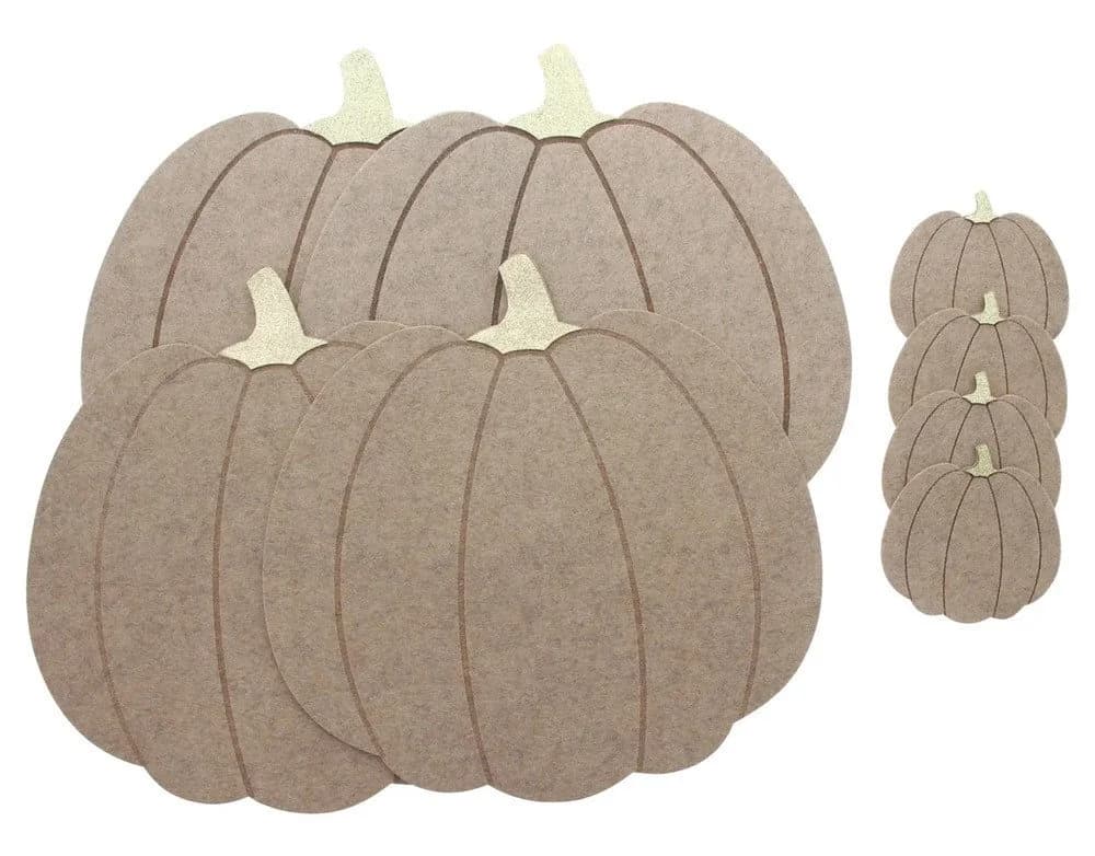 Home-trends24.de Platzset Kürbis Filz Herbst Deko 8tlg. Beige/Gold - Bild 4