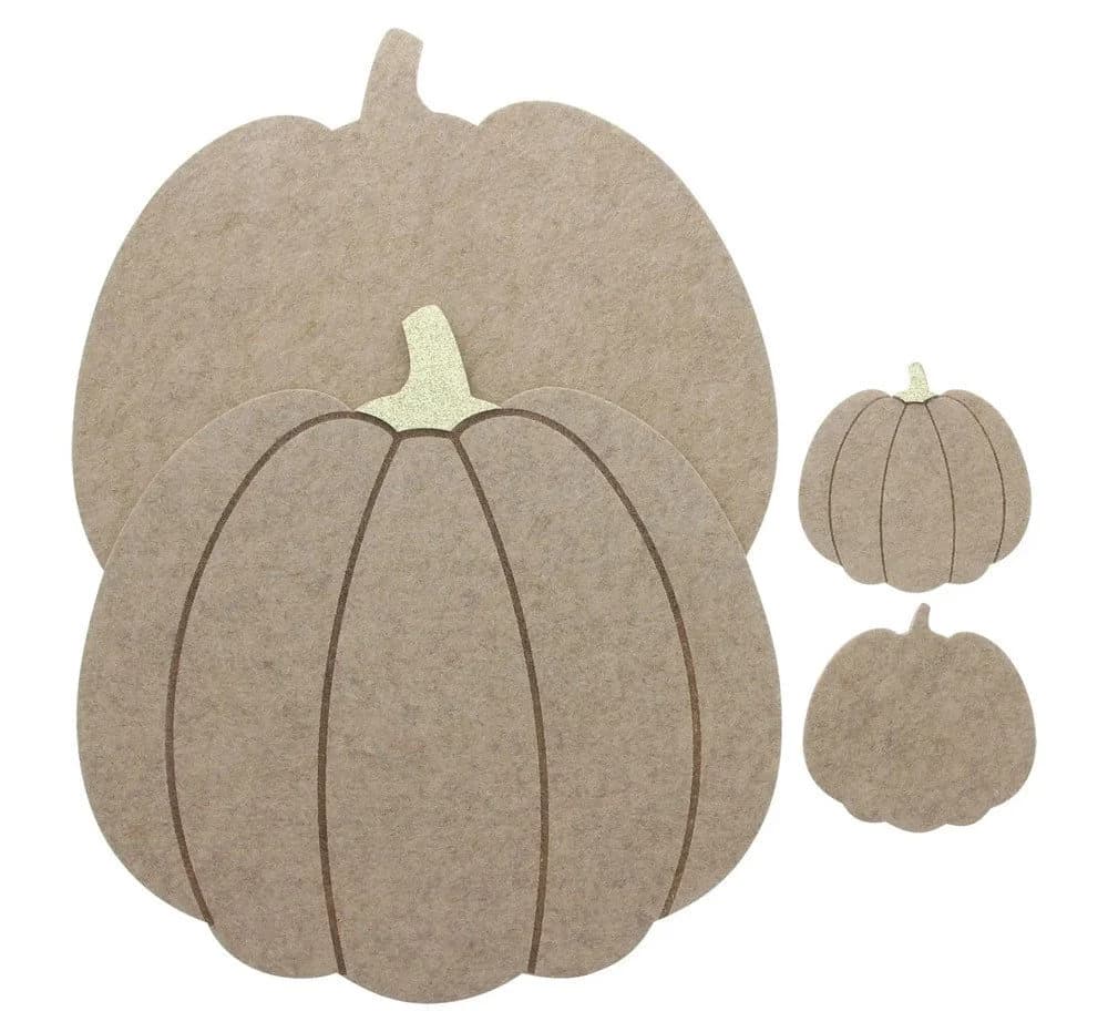 Home-trends24.de Platzset Kürbis Filz Herbst Deko 8tlg. Beige/Gold - Bild 5