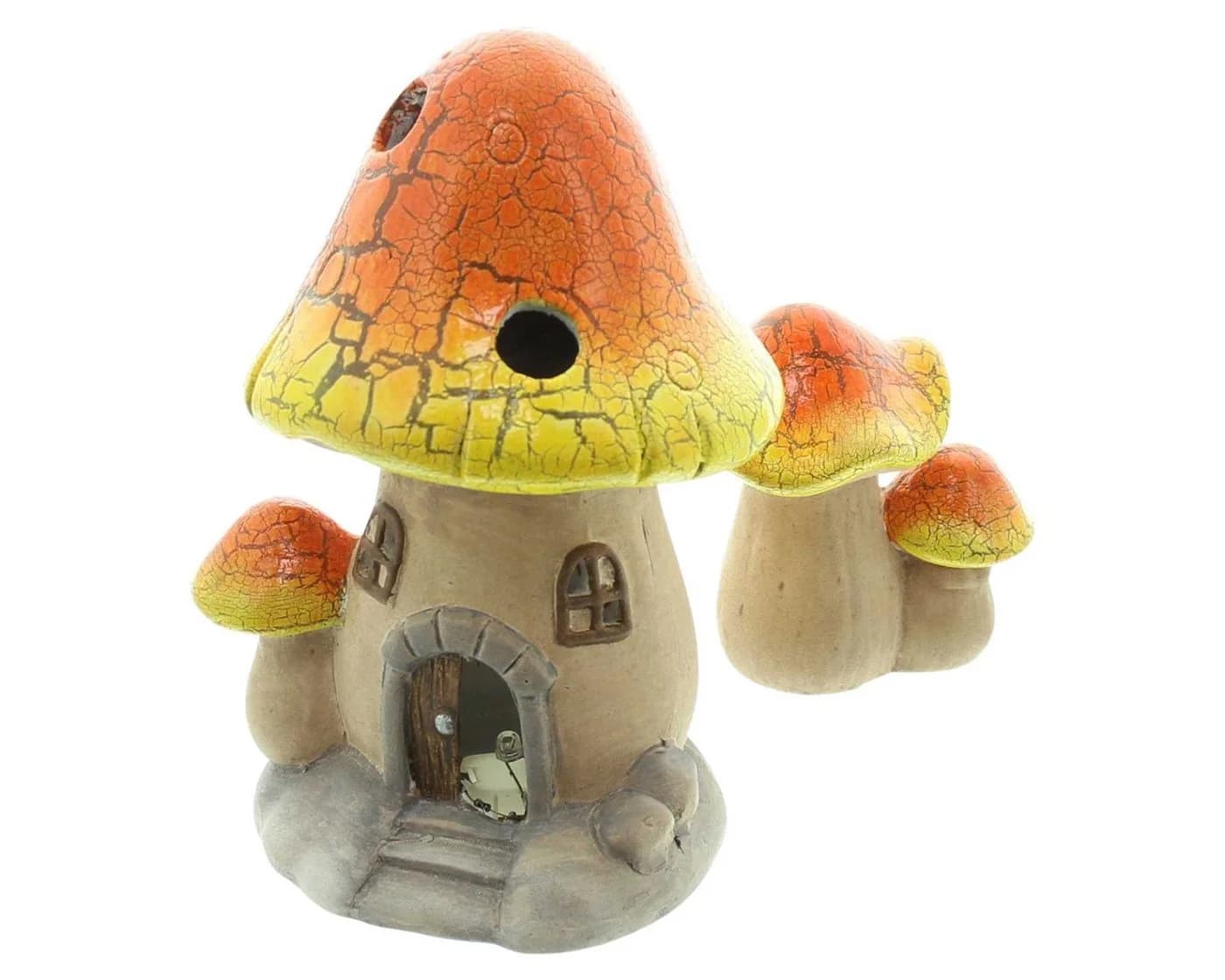 Home-trends24.de LED Dekofigur Pilz Haus 2er-Set Terrakotta - Bild 2