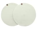 Home-trends24 Platzset 2er-Set Weiß Offwhite Baumwolle mit Kunstleder Bild 2