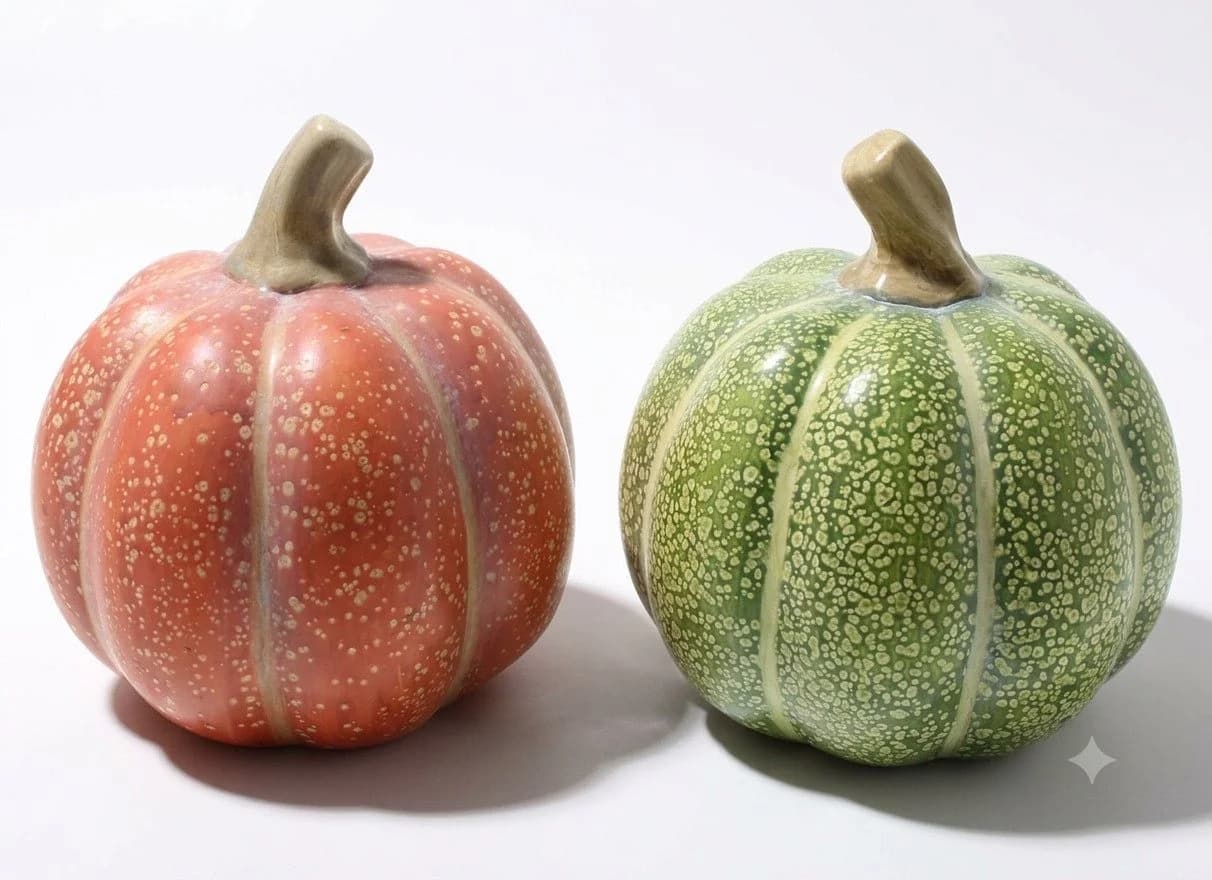 Home-trends24.de Dekofigur Kürbis orange grün 2er-Set Herbst Deko - Bild 2